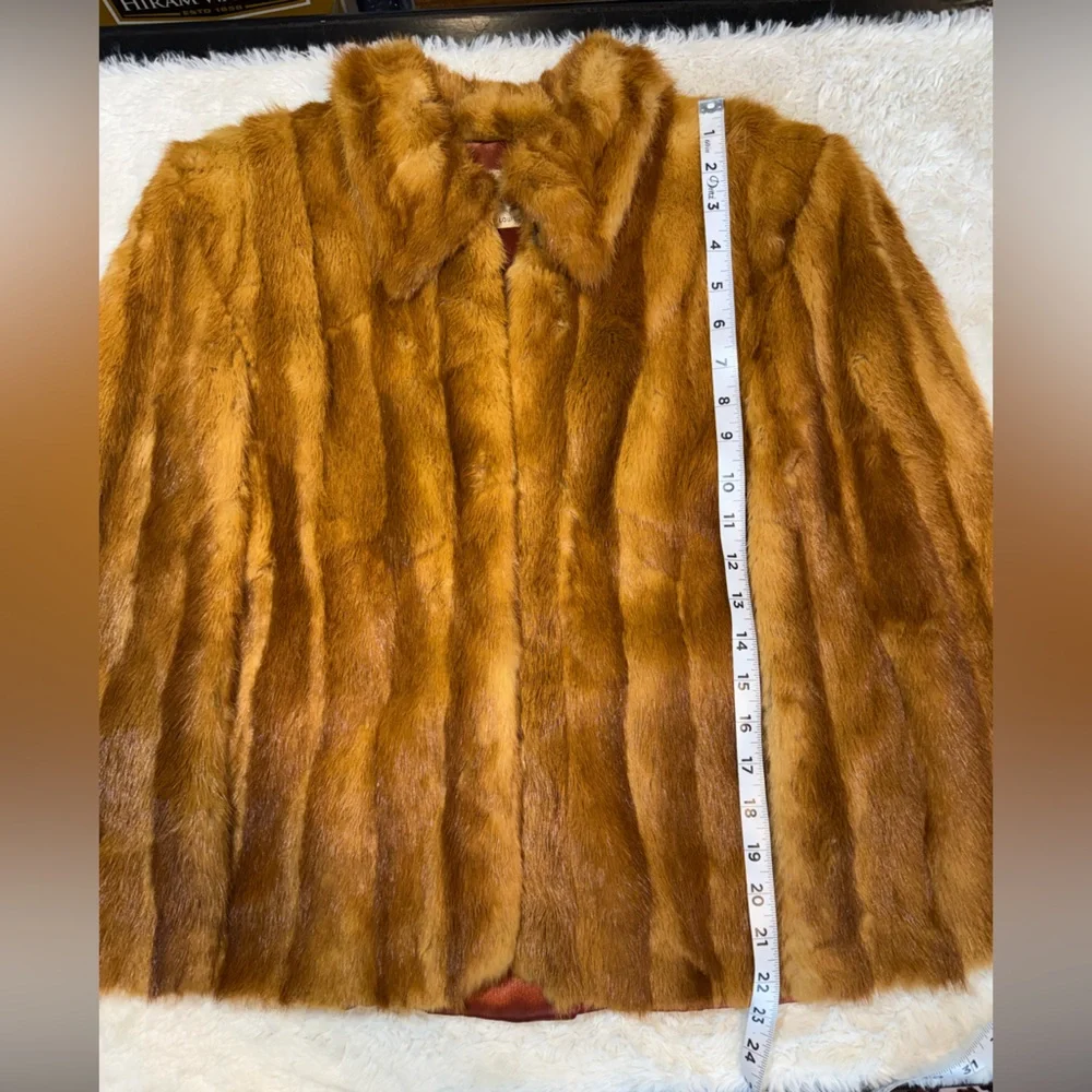 Vintage 50’s/60’s honey brown/whiskey colored mink fur “swing coat”/stroller - Picture 10 of 13